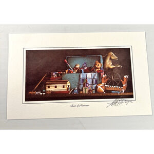 "Chest Of Memories" Allen Montague Signed Art Print 8 x 5 Vintage Toys Childhood